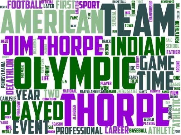 Jim Thorpe Wordart Tshirt Design
